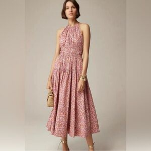 NWT J Crew tie-waist halter dress in Liberty Ellie print. Large